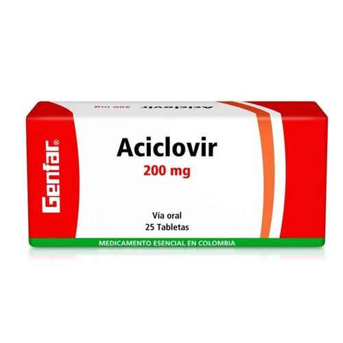 Aciclovir 200 Mg Caja X 25 Tabletas Genfar