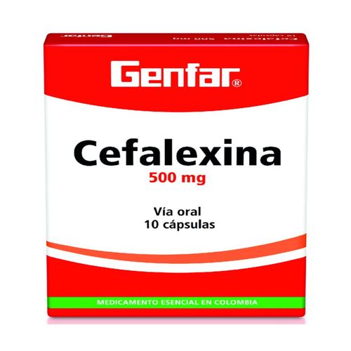 Cefalexina 500 Mg Caja X 10 Cápsulas Genfar