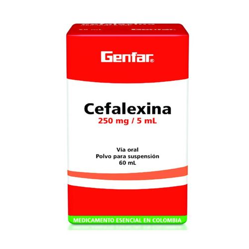 Cefalexina Suspensión 250 Mg/5Ml Frasco X 60 Ml Genfar