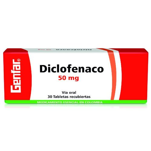 Diclofenaco 50 Mg Caja X 30 Tabletas Genfar