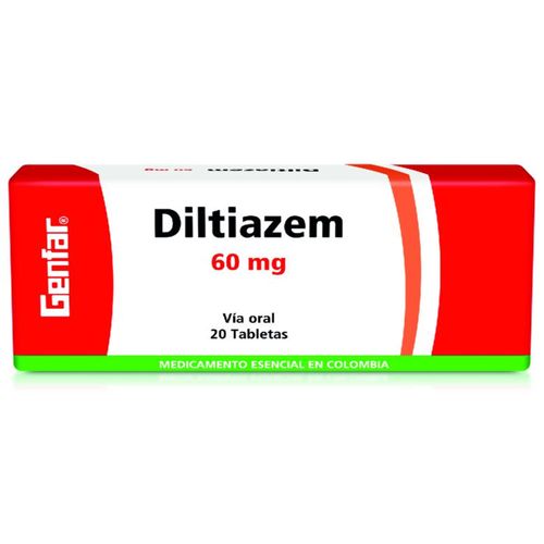 Diltiazem 60 Mg Caja X 20 Tabletas Genfar
