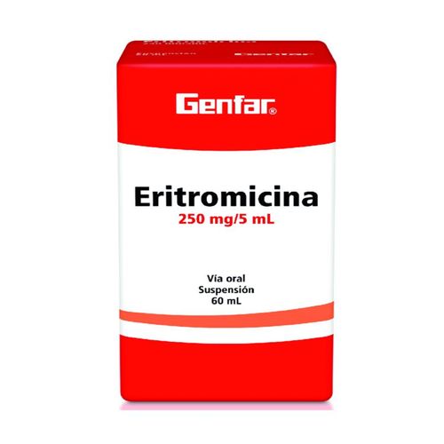 Eritromicina 250 Mg/5Ml Frasco X 60 Ml Suspensión Genfar
