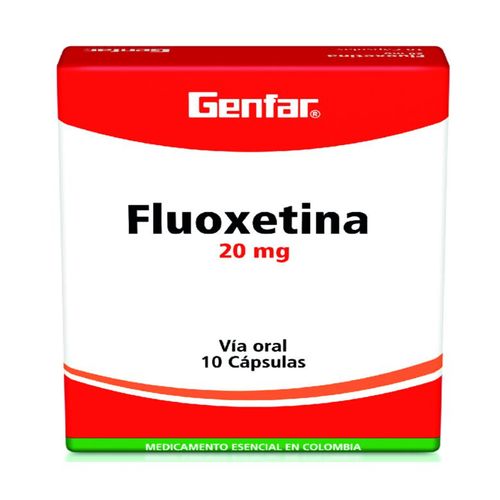 Fluoxetina 20 Mg Caja X 10 Cápsulas Genfar