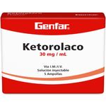 Ketorolaco 30 Mg/Ml Caja X 5 Ampollas Genfar
