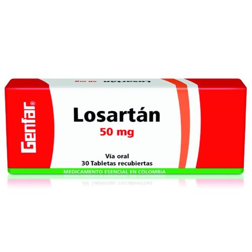 Losartan 50 Mg Caja X 30 Tabletas Genfar