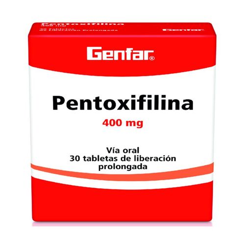Pentoxifilina 400 Mg Caja X 30 Tabletas Genfar