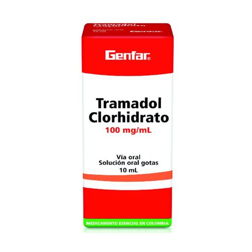 Tramadol 100 Mg /Ml Frasco X 10 Ml Gotas Genfar
