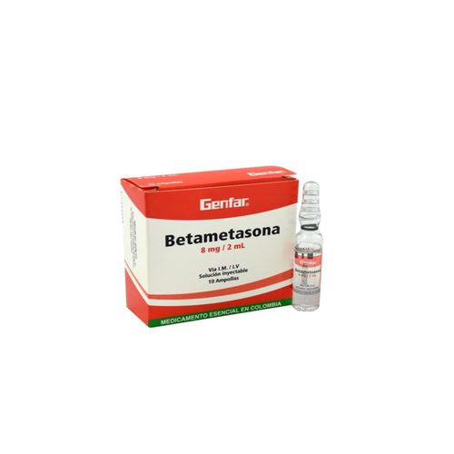 Betametasona 8 Mg/2Ml Caja X 10 Ampollas Genfar