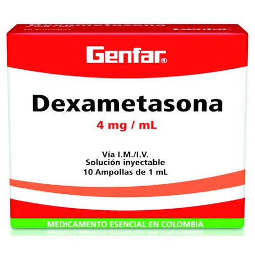 Dexametasona 4 Mg Caja X 10 Ampollas Genfar