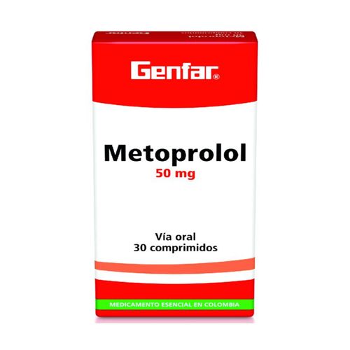 Metoprolol 50 Mg Caja X 30 Tabletas Genfar
