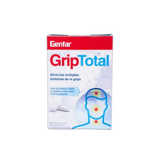Genfargrip Triple Acción 500 + 10 + 5 Mg Caja X 100 Tabletas Genfar