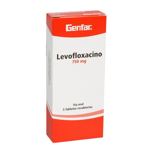 Levofloxacino 750 Mg Caja X 5 Tabletas Genfar