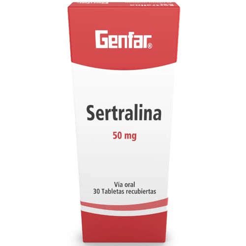 Sertralina 50 Mg Caja X De 30 Tabletas Genfar