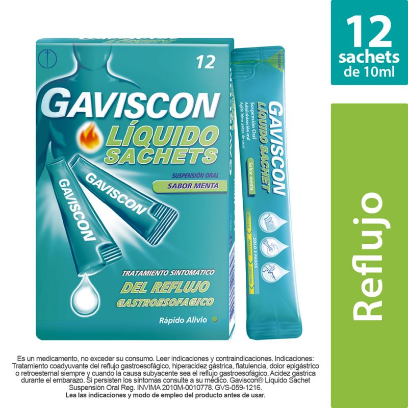 Gaviscon Menta Sachets x12 Suspensión 10 Ml