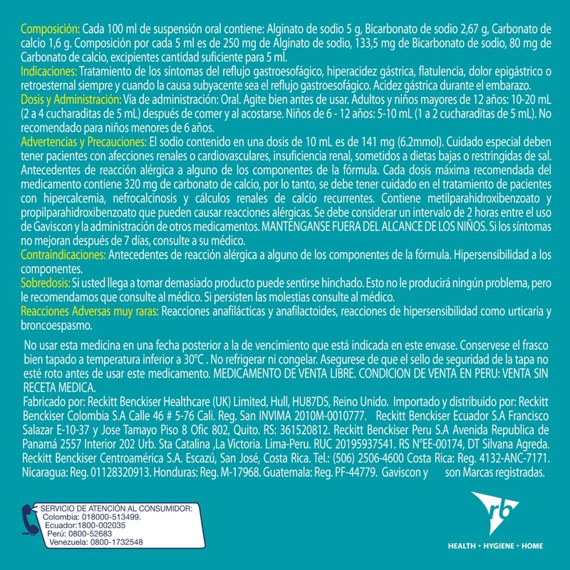 Gaviscon Menta Sachets x12 Suspensión 10 Ml