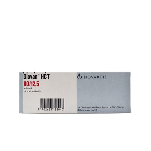 Diovan Hct Hidroclorotiazida 12.5 Mg Valsartan 160 Mg Caja X 28 Comprimidos Siegfried
