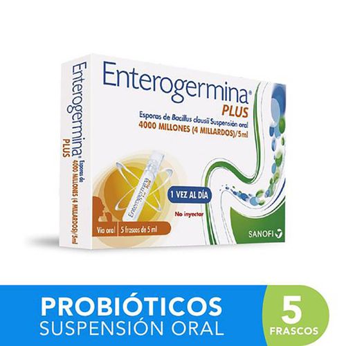 Enterogermina Plus Suspensión Oral 5 Ml Caja X 5 Unidades Opella