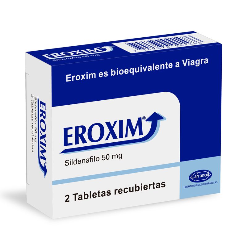 Eroxim Sildenafil 50 Mg Caja 2 Tabletas