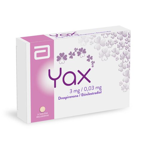 Yax Etinilestradiol 0.03Gr Drospirenona Micronizada 3Gr Caja X 21 Tabletas Lafrancol