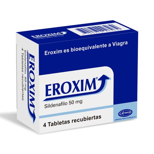 Eroxim Sildenafil 50 Mg Caja X 4 Tabletas Lafrancol