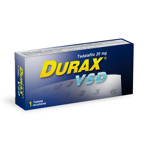 Durax Vsd Tadalafil 20 Mg Caja X 1 Tabletas Lafrancol