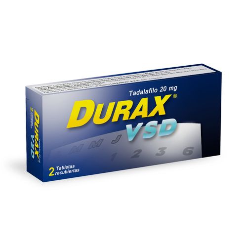 Durax Vsd Tadalafil 20 Mg Caja X 2 Tabletas Lafrancol