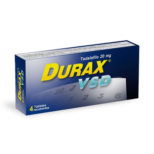 Durax Vsd Tadalafil 20 Mg Caja X 4 Tabletas Lafrancol