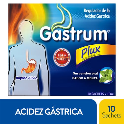Gastrum Plux Menta Sachet Caja X 10 Unidades Suspensión Oral Lafrancol