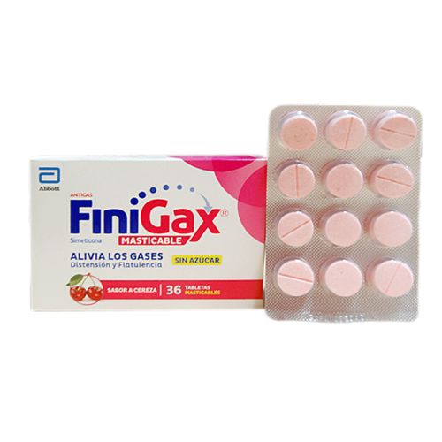 Finigax Simeticona 125 Mg Cereza 125 Mg Caja X 36 Tabletas Masticable Lafrancol