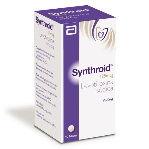 Synthroid Levotiroxina 125 Mcg Frasco X 90 Tabletas Lafrancol