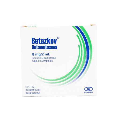 Betazkov Betametasona Sodio Fosfato 8 Mg/2 Ml Caja X 5 Ampollas Inyectable Blaskov