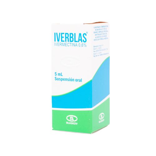 Iverblas Ivermectina 6 Mg Frasco X 5 Ml Suspensión Oral Blaskov