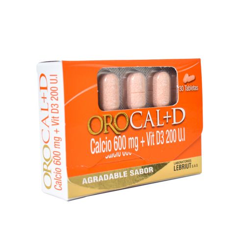 Orocal D 600 Mg + 200 Ui Caja X 30 Tabletas Laproff