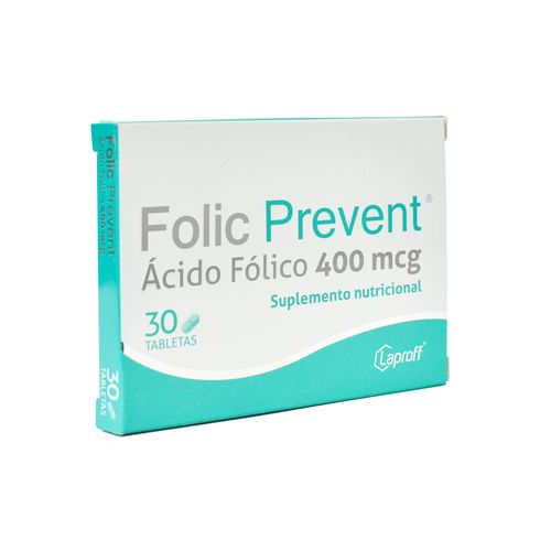 Prevent Ácido Fólico 0.4 Mg Caja X 30 Tabletas Laproff