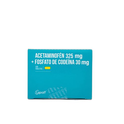 Acetaminofén 325 Mg + Fosfato De Codeína 30 Mg Caja X 100 Tabletas Laproff