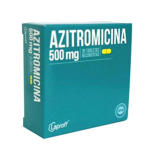 Azitromicina 500 Mg Tabletas Recubiertas Caja X 30 Tabletas Laproff