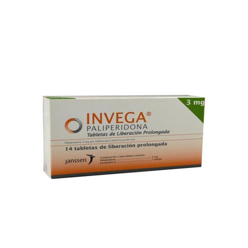Invega Paliperidona 0.90 Mg Paliperidona 2.10 Mg Caja X 14 Tabletas Janssen