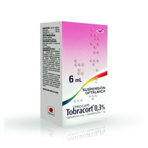 Tobracort Dexametasona 1Mg Tobramicina 3Mg/Ml Gotas Solución Oftálmica Frasco X 6 Ml Procaps