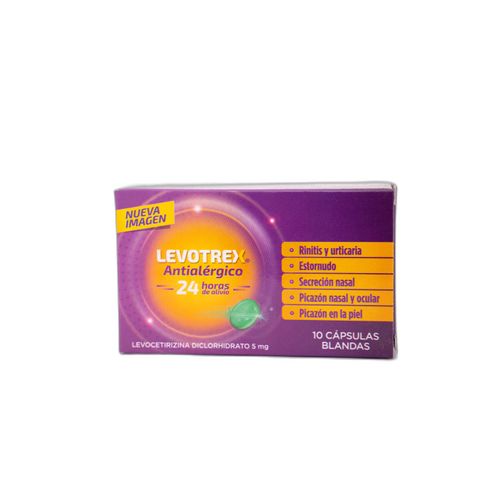 Levotrex Levocetirizina 5 Mg Caja X 10 Cápsulas Procaps