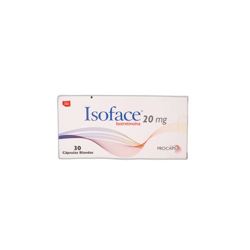 Isoface Isotretinoina 20 Mg Caja X 30 Cápsulas Procaps
