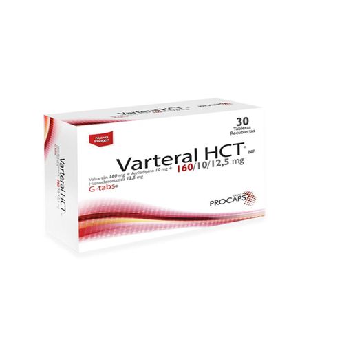 Varteral Hct Valsartan 160 Mg Hidroclorotiazida 12.5 Mg Amlodipino 10 Mg Caja X 30 Tabletas Procaps
