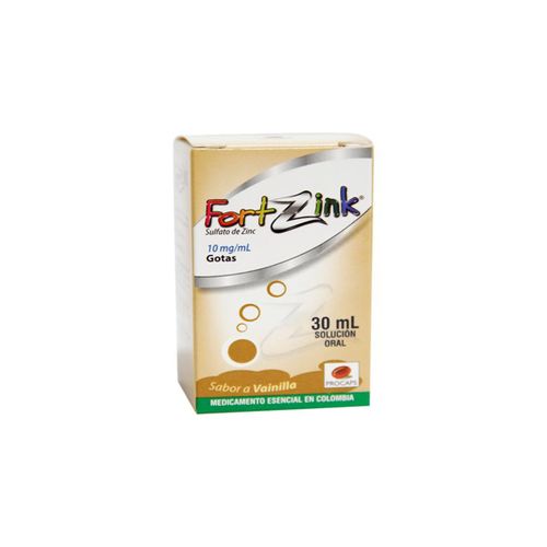 Fortzink Sulfato De Zinc Solución Oral 10 Mg/Ml Frasco X 30 Ml Procaps