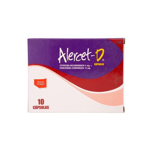 Alercet D Cd Cetirizina Fenilefrina 5Mg/15Mg Caja X 10 Cápsulas Procaps