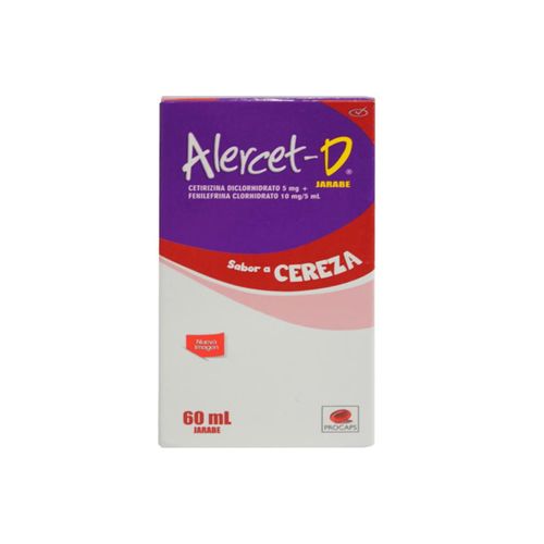 Alercet D Cetirizina Fenilefrina 100 Mg/200 Mg Frasco X 60 Ml Solución Oral Procaps