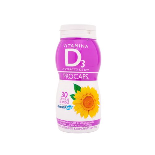 Vitamina D3 + Extracto De Uva Frasco X 30 Cápsulas Procaps