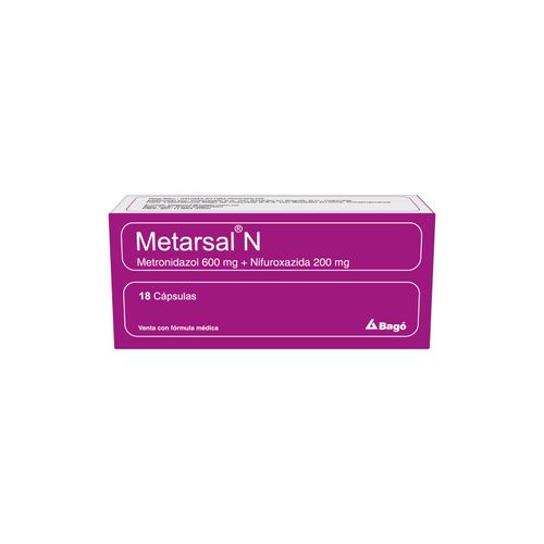 Metarsal Metronidazol 600 Mg Nifuroxazida 200 Mg Caja X 18 Cápsulas Bago