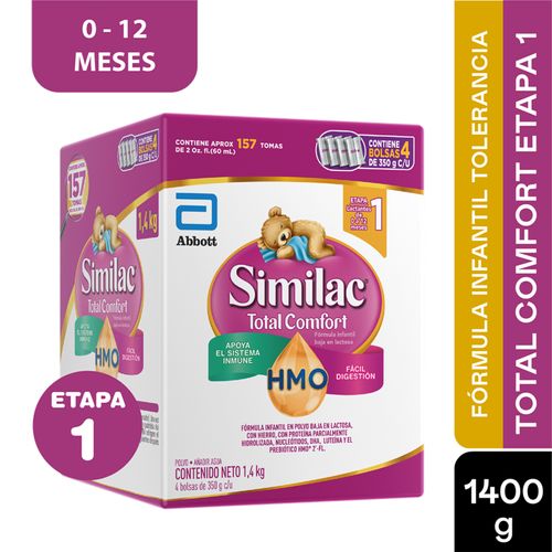 Fórmula Infantil Similac Total Polvo Comfort Caja X 4 Bolsas De 350 Gr Abbott