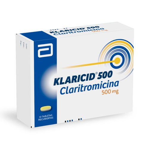 Klaricid Claritromicina 500 Mg Caja X 10 Tabletas Lafrancol