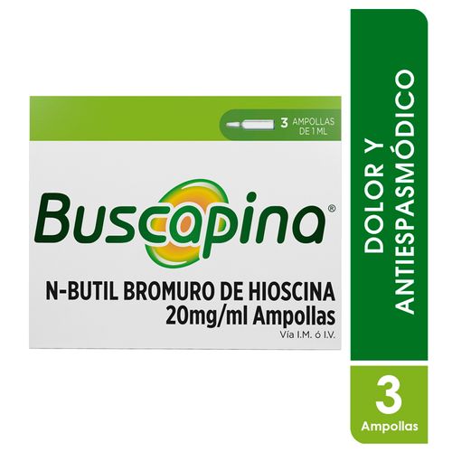 Buscapina 20 Mg/Ml Caja X 3 Ampolla Solución Inyectable Opella