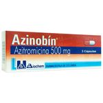 Azinobin azitromicina 500 mg 3 cápsulas